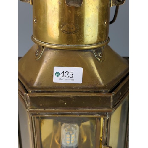 425 - Converted maritime signal lantern with 12 volt electric point for operation W21 D15 H41cm