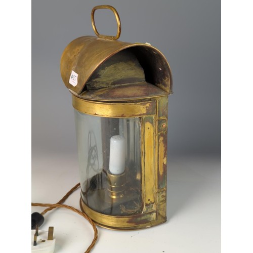 427 - French converted maritime lantern, with original fuel reservoir present but electric replacement, or... 