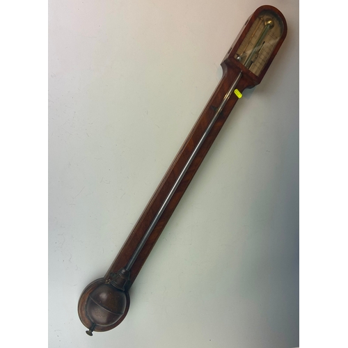 445 - Thomas Rubergall Coventry street London. Mercury stick barometer finished in a mahogany casement.