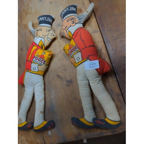 58 - 2 Sunny Jim stuffed dolls, 39 cms tall