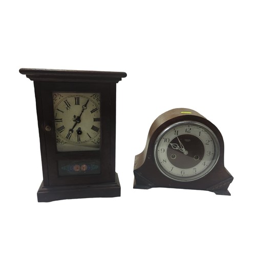 84 - 2 Wooden Mantle clocks including 