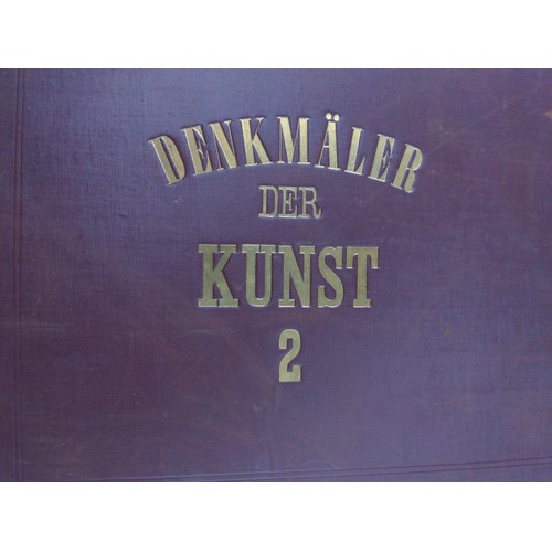 27 - Antique illustrated books in poor condition including Denkmaler Der Kunst vol 1 - 3, plus The art of... 