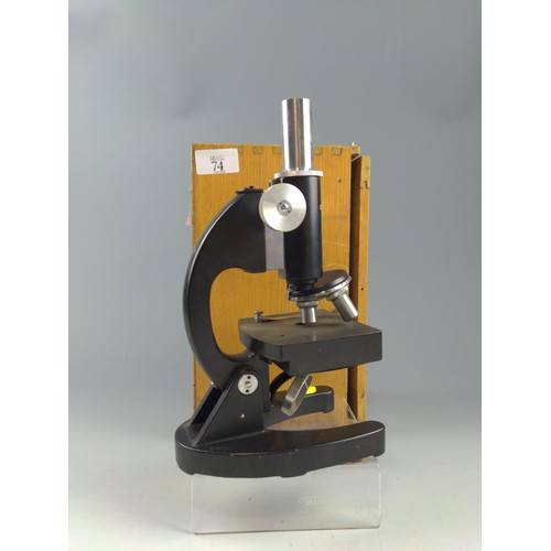 74 - Oliental Japanese Kyowa Tokyo microscope with case with extra lenses.