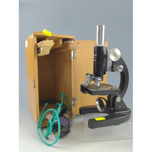 74 - Oliental Japanese Kyowa Tokyo microscope with case with extra lenses.