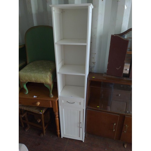 900 - Single drawer single door tall slim bathroom type unit W38 x D31 x H178cm