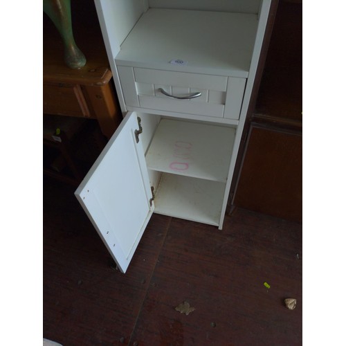 900 - Single drawer single door tall slim bathroom type unit W38 x D31 x H178cm