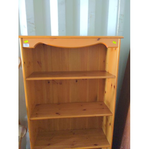 909 - Tall pine bookcase W76 x D27 x H167cm