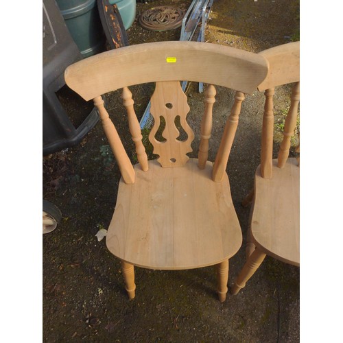 910A - Set of four beech kitchen chairs, one AF