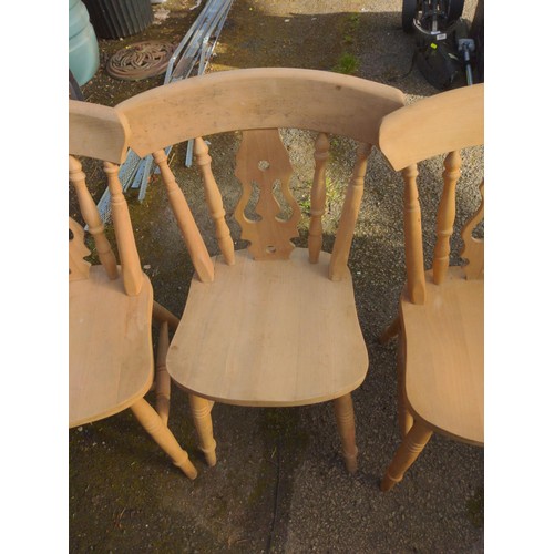 910A - Set of four beech kitchen chairs, one AF