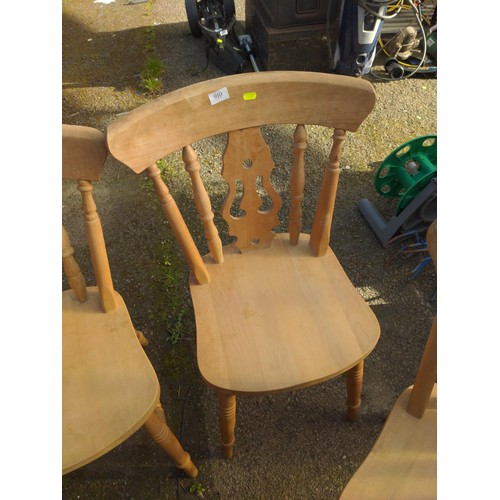 910 - Set of four beech kitchen chairs