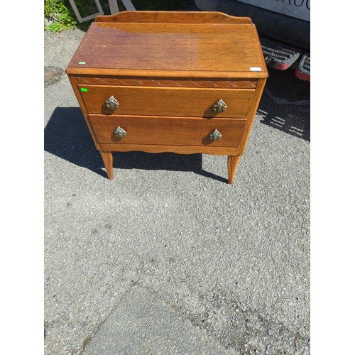 934 - 1930's 2 drawer chest. W77cm D42cm H76cm