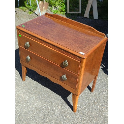 934 - 1930's 2 drawer chest. W77cm D42cm H76cm