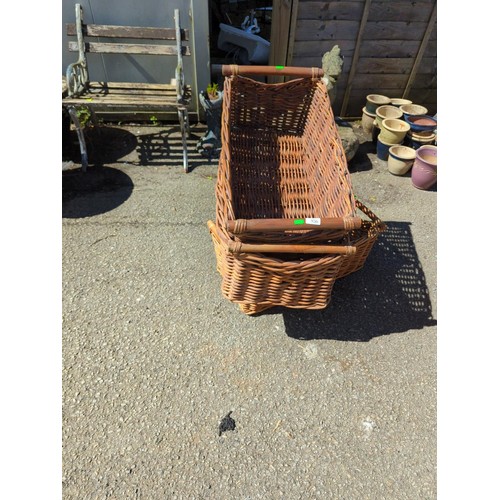 936 - 3x wicker storage baskets. W36cm D64cm H32cm