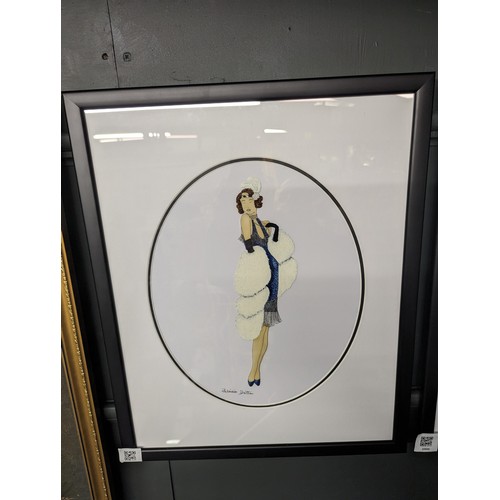 8 - Patricia Dalton - Original artwork on acetate, mounted and framed. The Flapper. 45cm x 54cm inclusiv... 