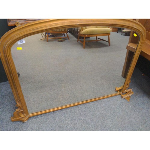 49 - Gilt framed over mantle mirror 105 x 78cms