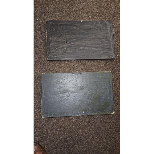 328 - Two bronzed plaster reliefs of battle scenes. 41cm x 25cm