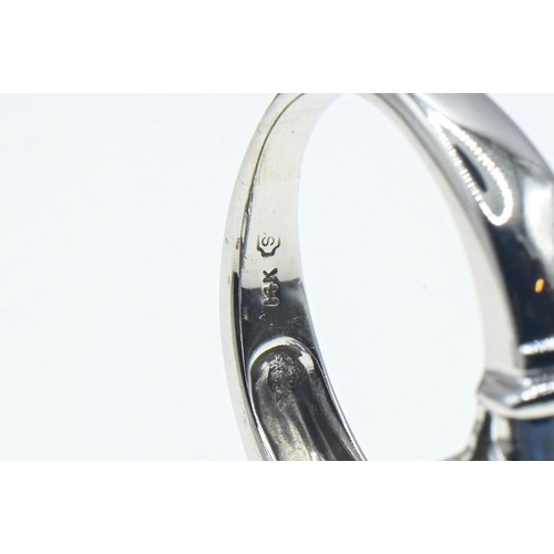 222 - 14ct white gold, aquamarine, sapphire and diamond ring, size O1/2, gross weight 7.5 grams