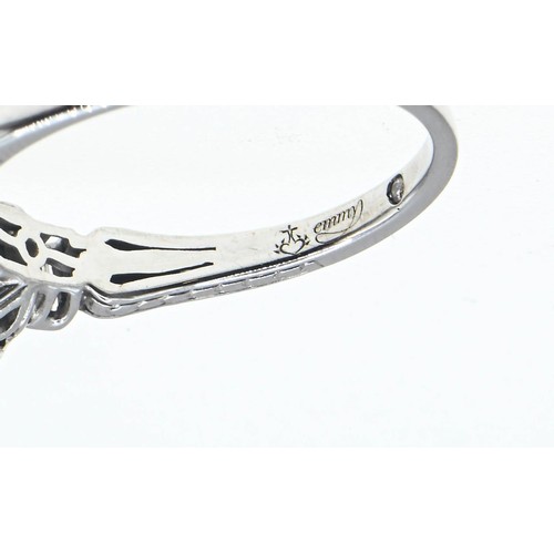 228 - Emmy London 18ct white gold and diamond cluster ring, size S, gross weight 3.8 grams