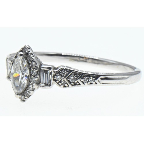 228 - Emmy London 18ct white gold and diamond cluster ring, size S, gross weight 3.8 grams