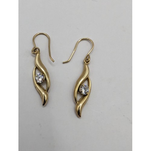 234 - Three pairs of 9ct gold mounted pendant earrings, gross weight 2.9 grams