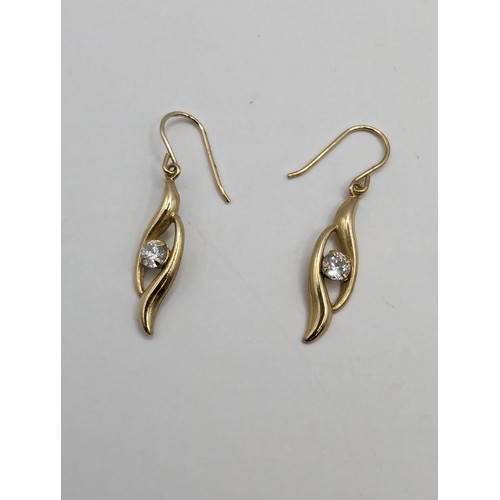 234 - Three pairs of 9ct gold mounted pendant earrings, gross weight 2.9 grams