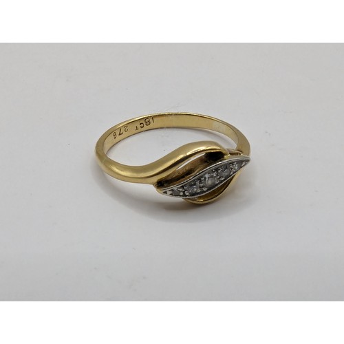 235 - 18ct gold and diamond ring, size N, gross weight 2.83 grams
