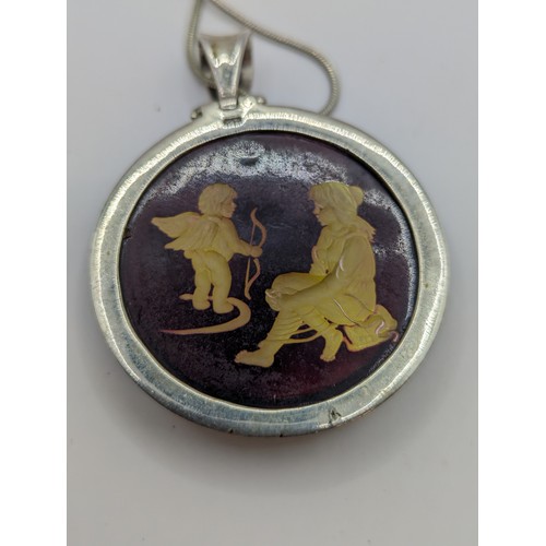 238 - Silver variously set jewellery, including two pendants with chains and three pairs of earrings, gros... 