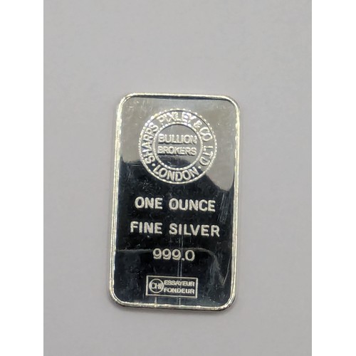 242 - Sharps Pixley & Co Ltd 1 ounce fine silver 999.0 ingot