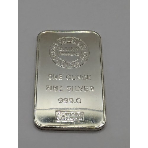 242 - Sharps Pixley & Co Ltd 1 ounce fine silver 999.0 ingot