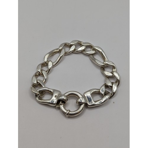 246 - 925 silver figaro link bracelet, length 205mm, 24.5 grams