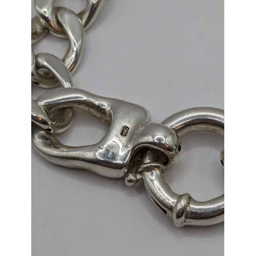 246 - 925 silver figaro link bracelet, length 205mm, 24.5 grams