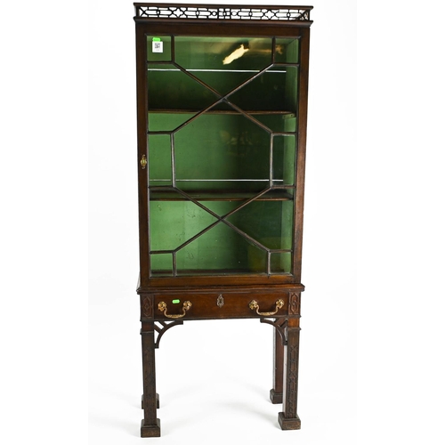 493 - English mahogany book/display case, width 63cm, depth 30cm, height 161cm approx.