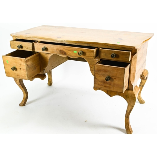 503 - Pine 5 drawer desk/dressing table 116cm by 60cm by 73cm