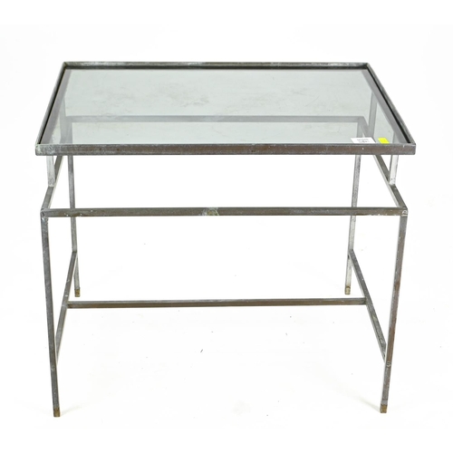 514 - Glass topped coffee table, by 46cm by 61cm by 53cm