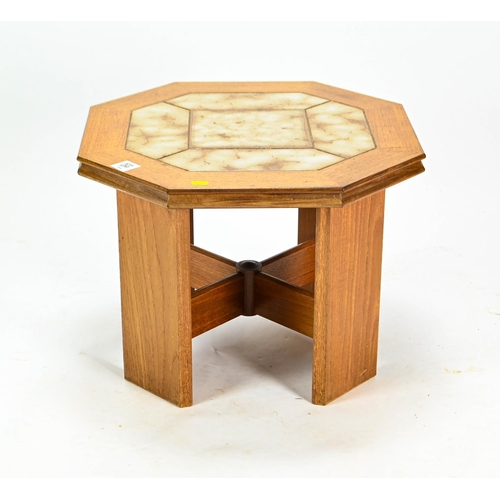 516 - G-plan octagonal table with tiled top 56 cm by 42 cm