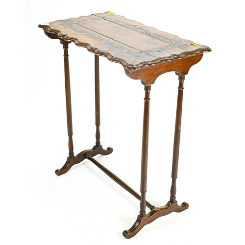 528 - Killarney occasional table with inlaid top 66cm by 39cm by 75cm