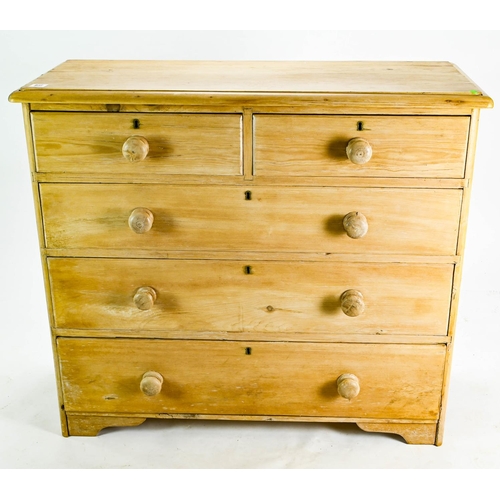 538 - Pine 2 over 3 chest of drawers, 105cm by 46cm by 92cm