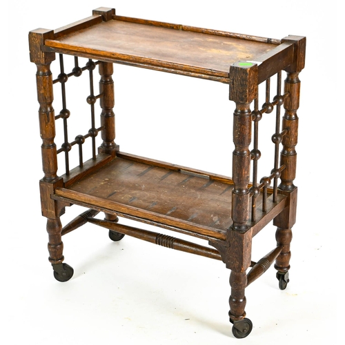 542 - Oak drinks trolley 55cm by 29cm by 65cm