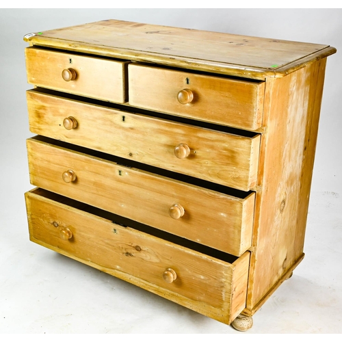 544 - Pine 2 over 3 chest of drawers 101cm by 50cm by 92cm