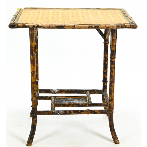 547 - Bamboo rectangular two tier table 65cm by 46cm 72cm