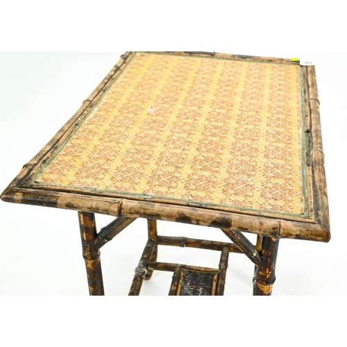 547 - Bamboo rectangular two tier table 65cm by 46cm 72cm