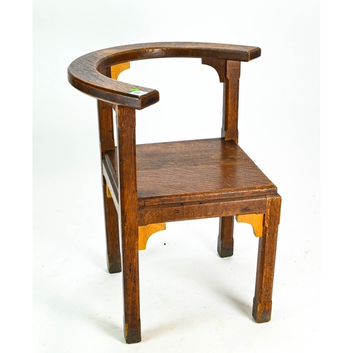 550 - Oak corner chair 46cm by 46cm by 76cm