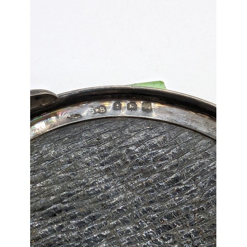 266 - George V silver jewellery box, Synyer & Beddoes, Birmingham 1919, of circular footed form, lid d... 