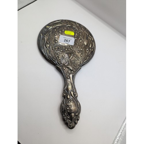 267 - Four assorted silver mounted dressing table items, various makers and dates, and a white metal mount... 