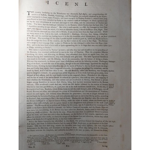 88 - C19 ICENI, Suffolk, Norfolk large leather bound book together with Sucklings Suffolk 1846 and Gage's... 