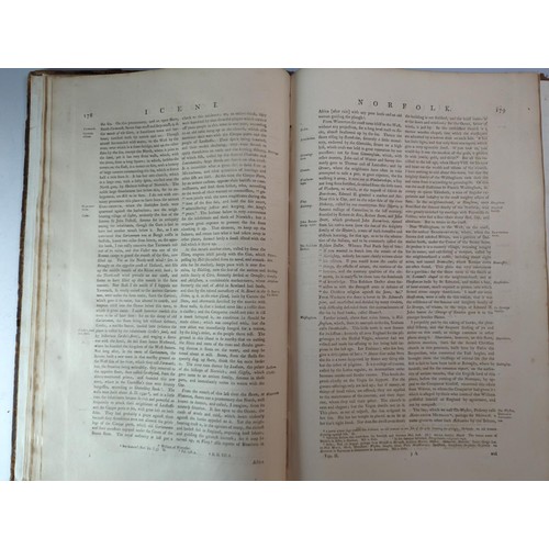 88 - C19 ICENI, Suffolk, Norfolk large leather bound book together with Sucklings Suffolk 1846 and Gage's... 