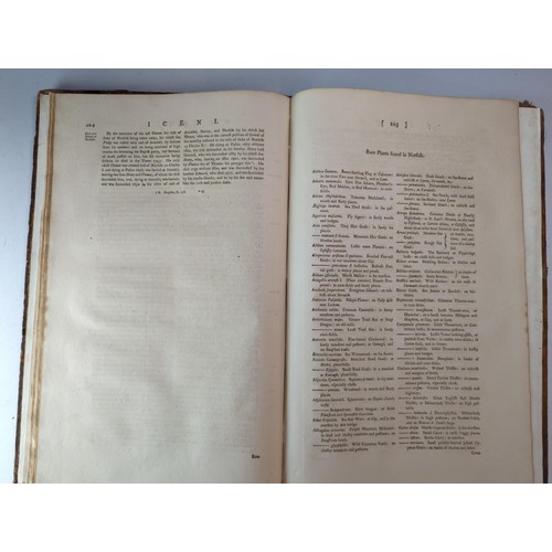 88 - C19 ICENI, Suffolk, Norfolk large leather bound book together with Sucklings Suffolk 1846 and Gage's... 