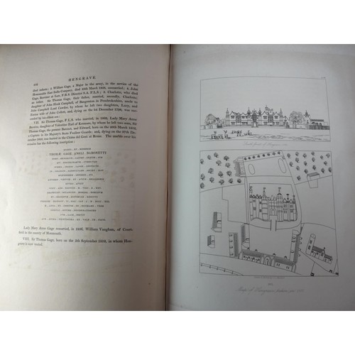 88 - C19 ICENI, Suffolk, Norfolk large leather bound book together with Sucklings Suffolk 1846 and Gage's... 