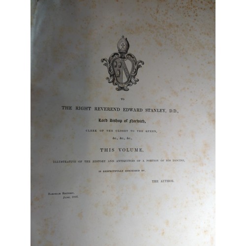 88 - C19 ICENI, Suffolk, Norfolk large leather bound book together with Sucklings Suffolk 1846 and Gage's... 