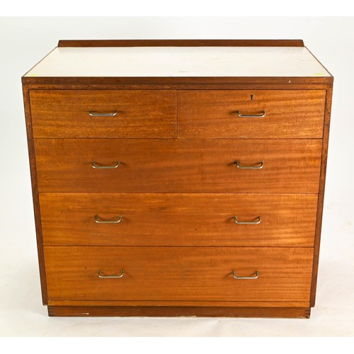 505 - MOD formica topped two over three chest, stamped August 79 and with military broad arrow W92 x D52 x... 